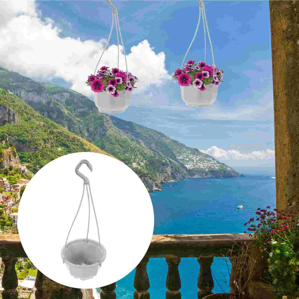 Vasi da giardino, 4 vasi da fiori in metallo da appendere, mini