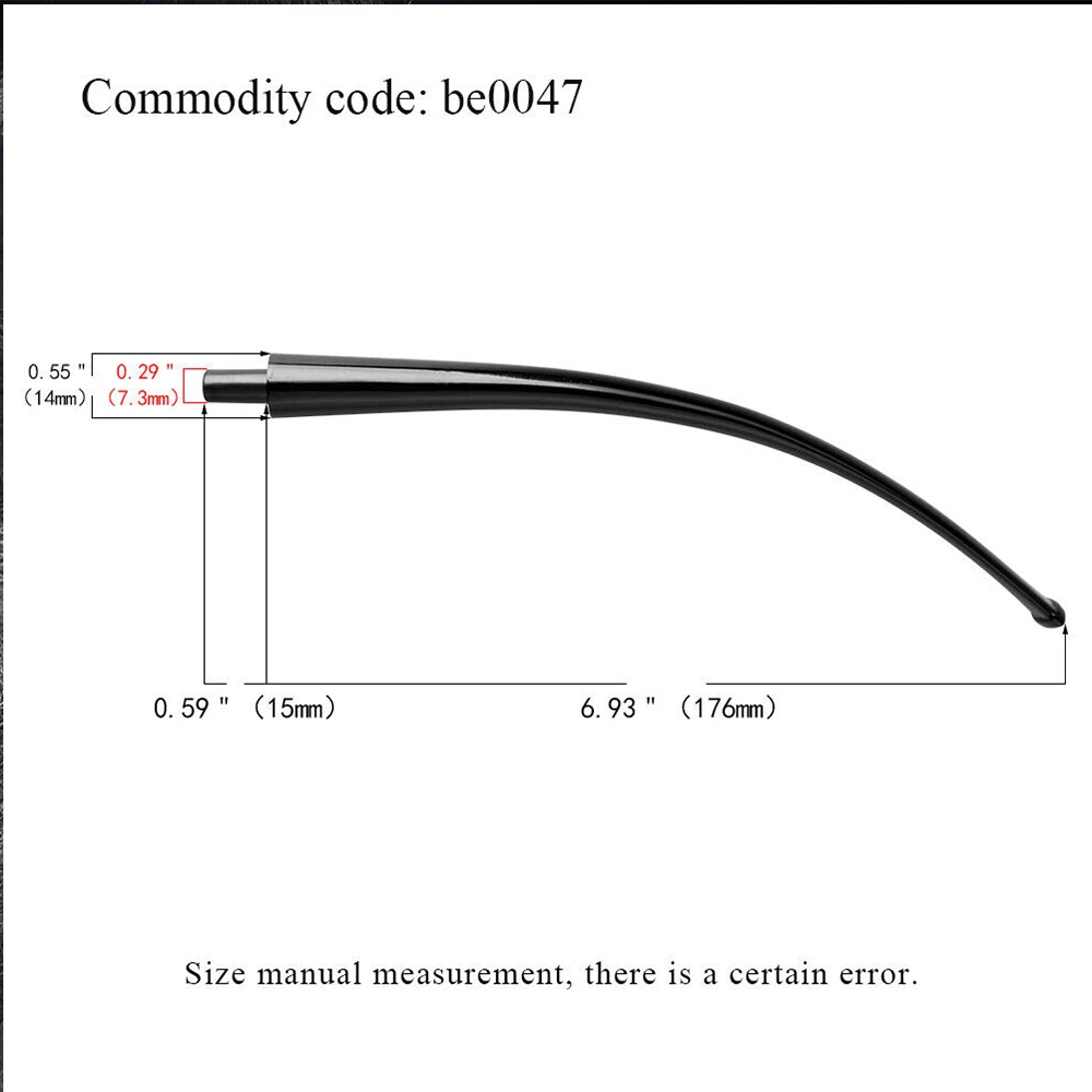 Description Picture 3 of item3pcs 190mm Long Acrylic mouthpieces Stem For Tobacco Smoking Pipe For 3mm Filter ï¼ŒOuter diameter 14mm, inner diameter 7.3mm