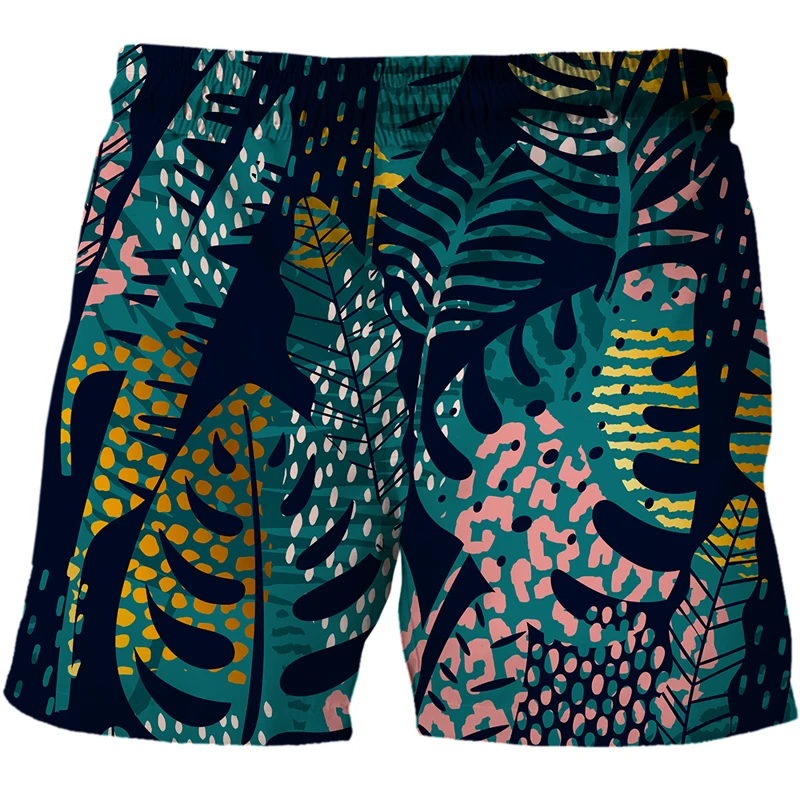 Shorts 2022 high quality polyester fabric men and women cool Jungle Leaves 3D printed shorts loose casual beach summer shorts mens casual summer shorts