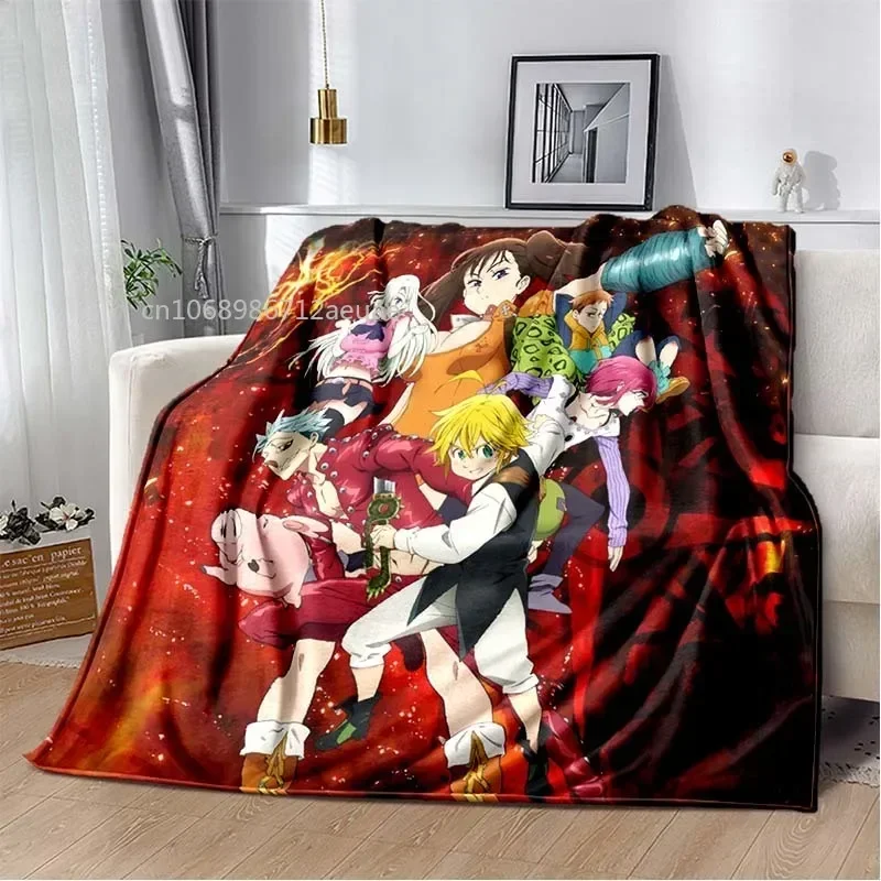 Thicken Blanket Anime The Seven Deadly Sins Printed Flannel Blankets for Beds Sofas Warm Bed Sheet Soft Blanket 3