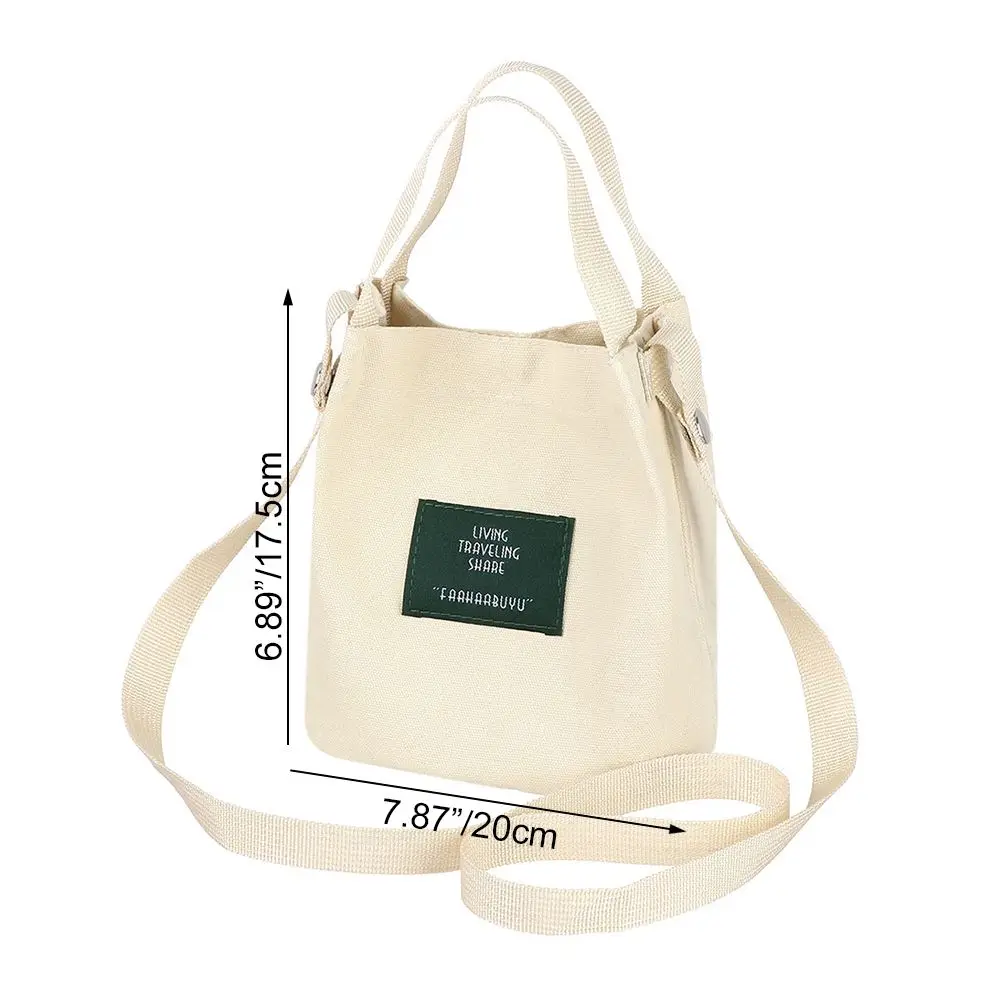 Women Shoulder Bags Letter Handbags Casual Buckle Tote Canvas Crossbody Bag Cute Shopping Bag For Ladies - 6