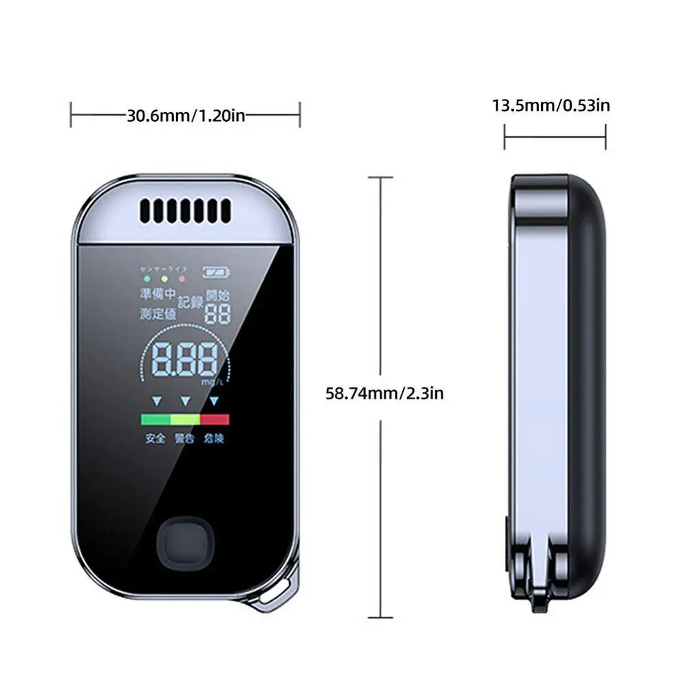 Breath Alcohol Tester Portable Digital Breath Alcohol Tester Professional Breathalyzer with LCD Display USB Rechargeable