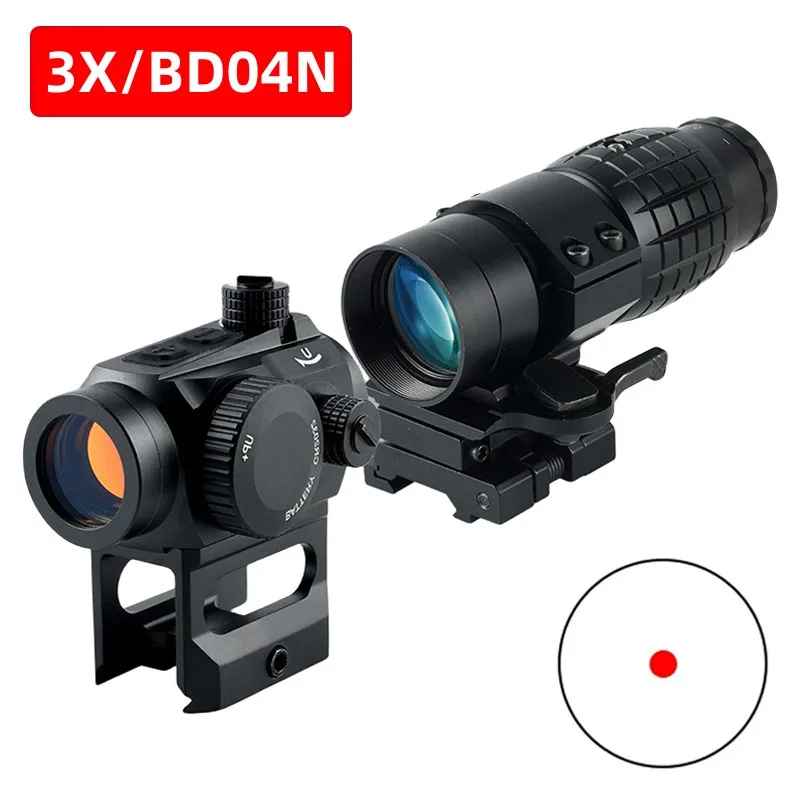 

G33 3X Amplify Scope BD04N Tactical Combo Red Dot Sight Optical Reflex RifleScope Shockproof Fog-Proof Rifles Scope for Hunting