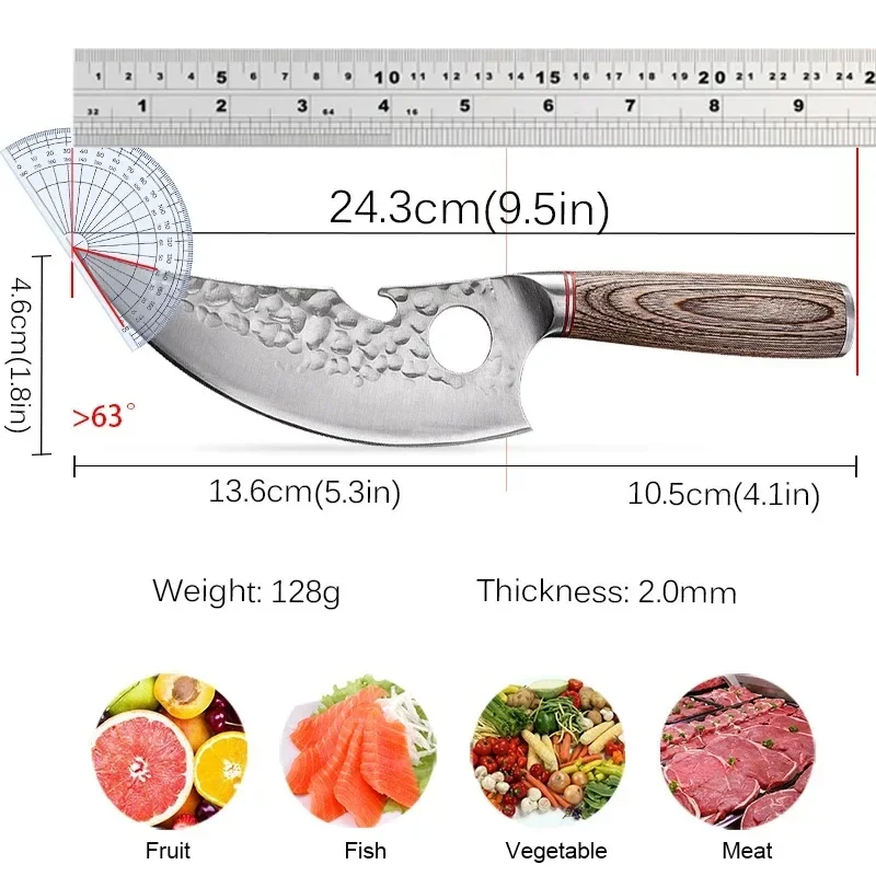 Forged Kitchen Chef Knife Stainless Steel Meat Fruit Boning Fishing Butcher Cleaver Knife Chicken Bone Scissors with Cover kitchen knife meat cleaver