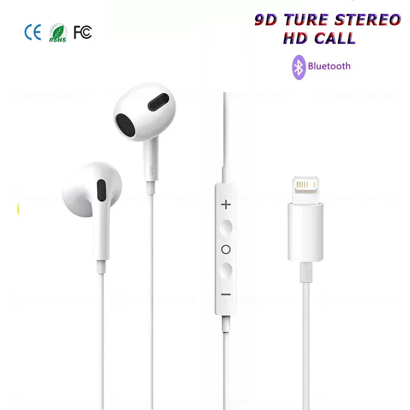 Wired Earphones In Ear écouteurs auriculares for Lightning Wired Headphones for Iphone 8 7 Plus X XS MAX XR 11 12 13 14 Pro