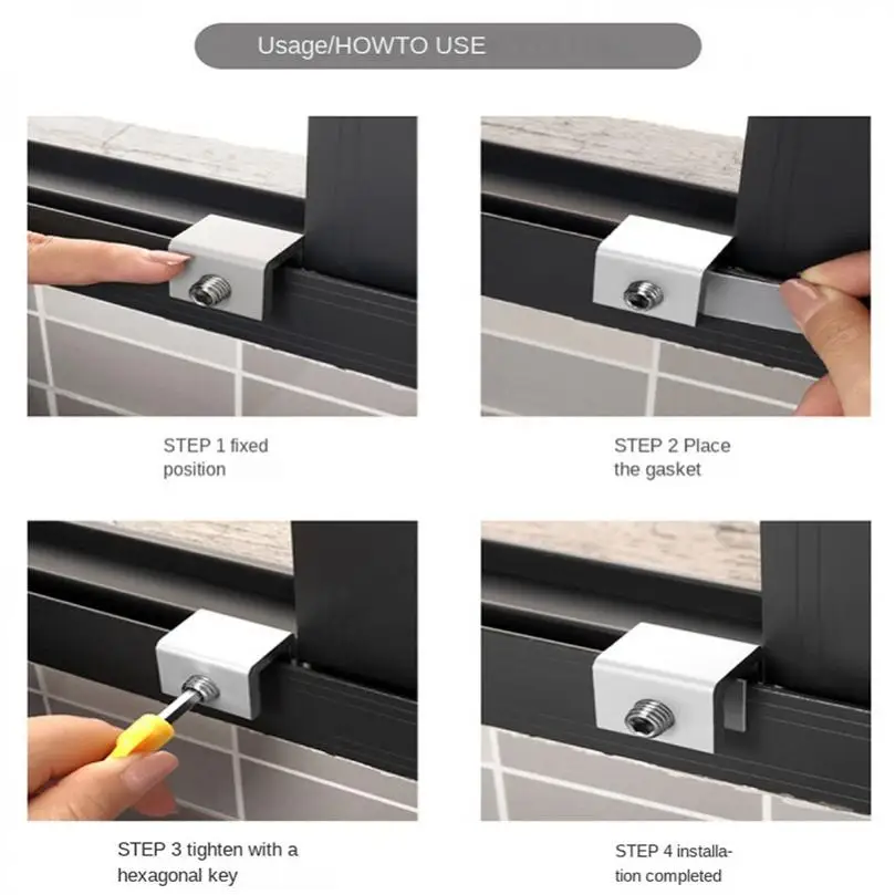 Inner Diameter 10mm Adjustable Stainless Steel Window Safety Single/ Double Locks with Key for Children Safety at Home Office