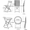 3-Piece Folding Bistro Set, 2 Chairs and 1 Table, Weather-Resistant Outdoor/Indoor Conversation Set for Patio, 6