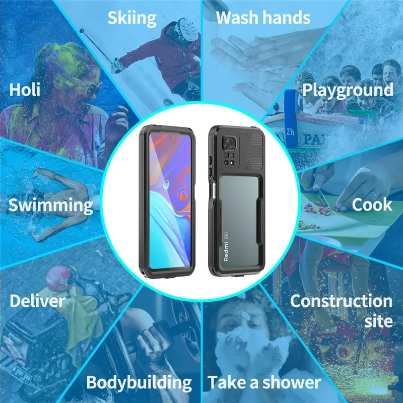 For Redmi Note 13 Pro 5G IP68 Real Waterproof Case For Xiaomi Redmi Note 13 Etui Note 11E 11 E 11 12 Pro Outdoor Swimming Cover