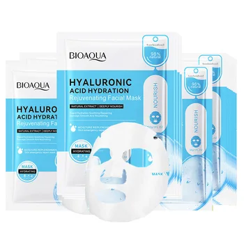 12pcs BIOAQUA Hyaluronic Acid Face Mask skincare Moisturizing Anti Acne Anti-wrinkle Facial Masks Face Sheet Mask Skin Care 1
