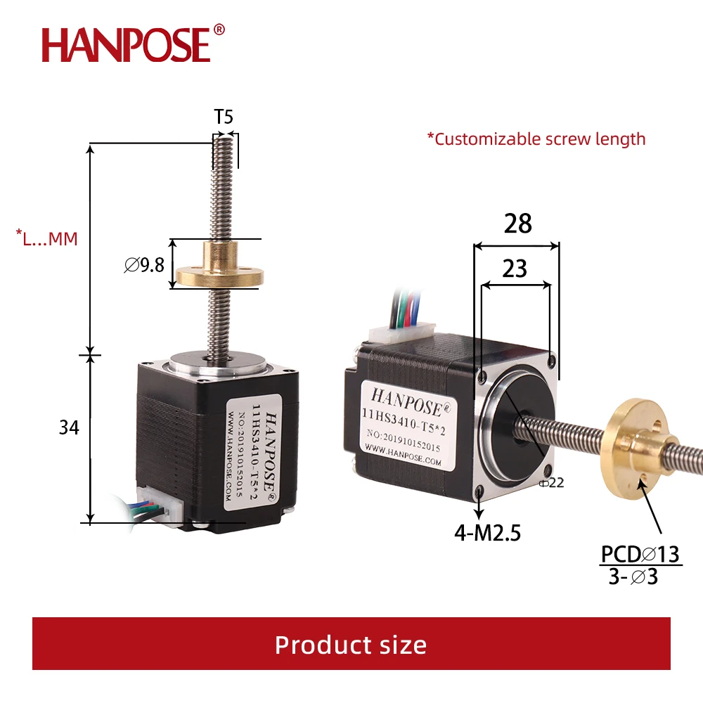 1.0a, 0.1n. Cm, 28, parafuso linear, parte, 11hs3410-t5x2