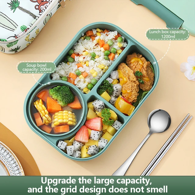 MICCK Lunch Box For Kids Glass Microwave Bento Box Food Container