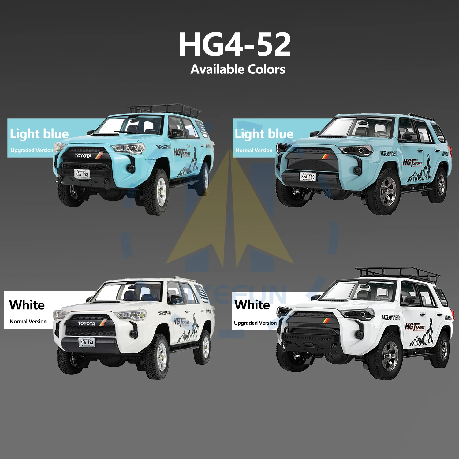 1/18 HG4-52  4WD Lighting Smoke Sound Effect Control Off-Road Vehicle Simulation Model Electric Car  Boys Gift 5