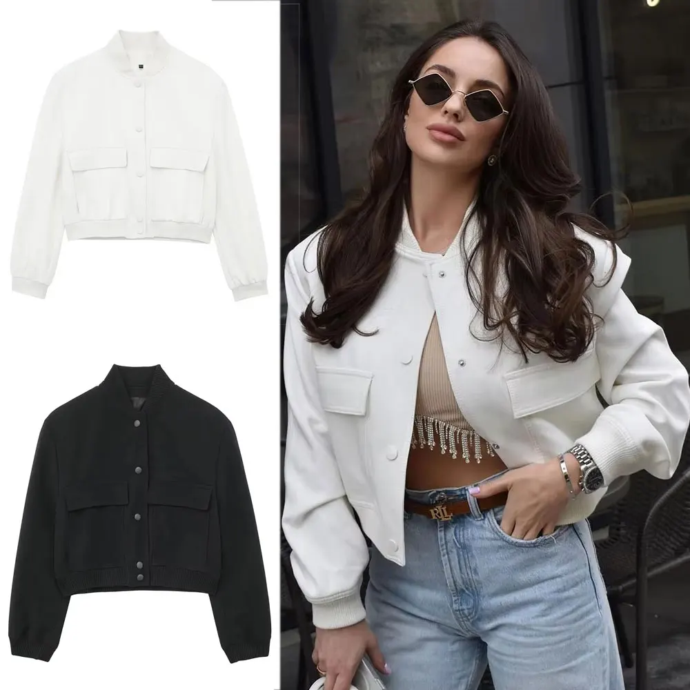 HH Women Solid Coat Single Breasted Long Sleeve Bomber Jacket Office Lady Coats Female Fashion High Street Outwear Tops