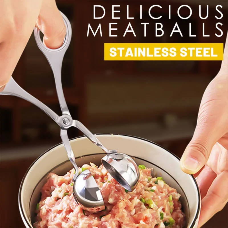 Stainless Steel Meatball Maker Tool Clip Non Stick Stuffed Meat Ball Spoon Shaper Cooking Scoop Kitchen Accessories