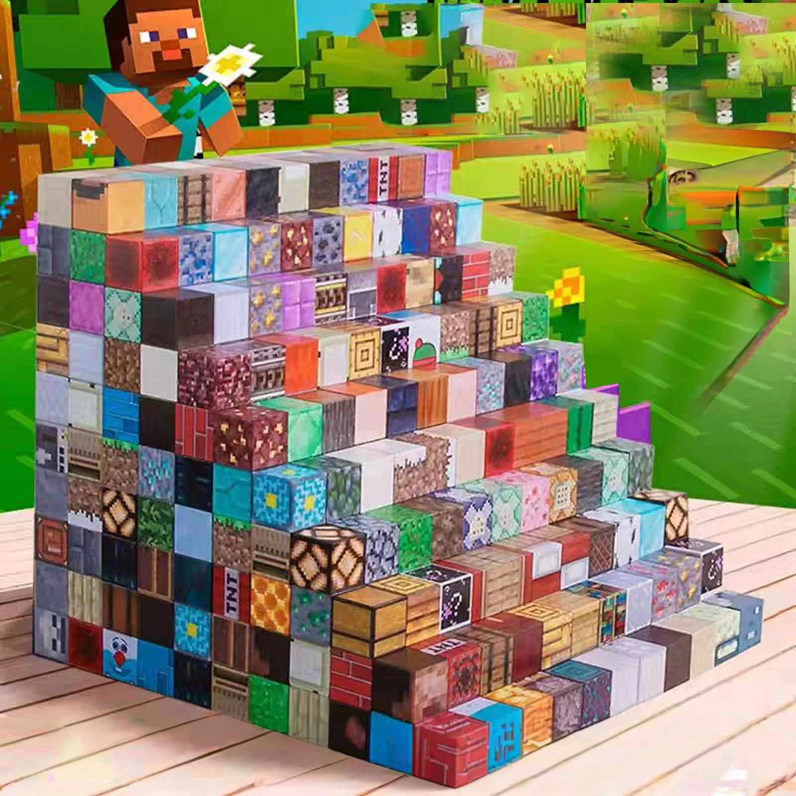 Conjunto de Blocos de Construção Magnéticos DIY de 100 peças — Mini Mundo Diamond Set