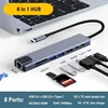 8 in 1 USB C HUB Type C Splitter 4K HDMI RJ45 100Mbps with SD Tf Card Reader Slot PD 87W Fast Charging for Notebook Computer 1
