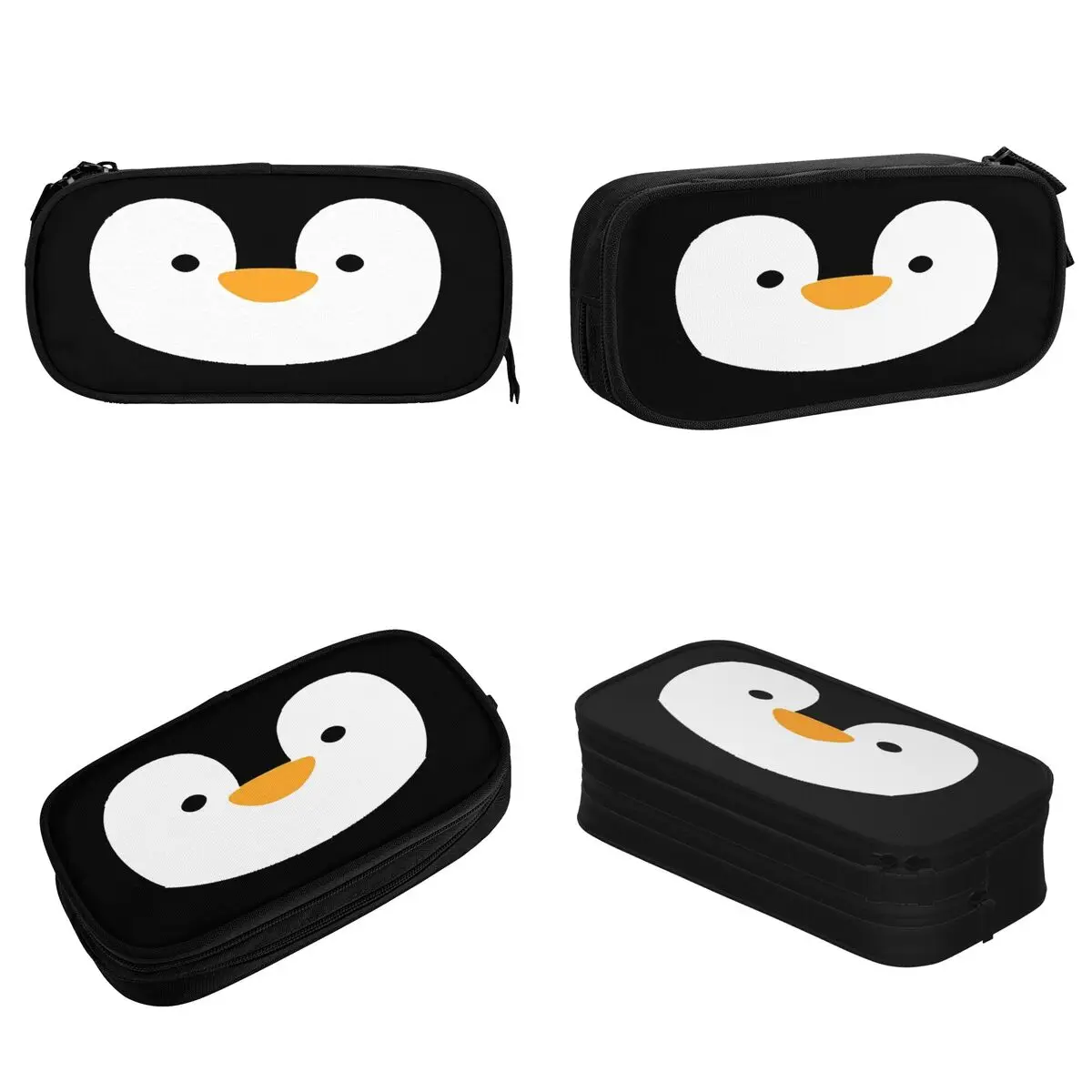 Pencil Cases Creative Cute Penguin Face Pencil Case Cartoon Animal Pencilcases Pen Box for Student Big Capacity Bag School Supplies Stationery