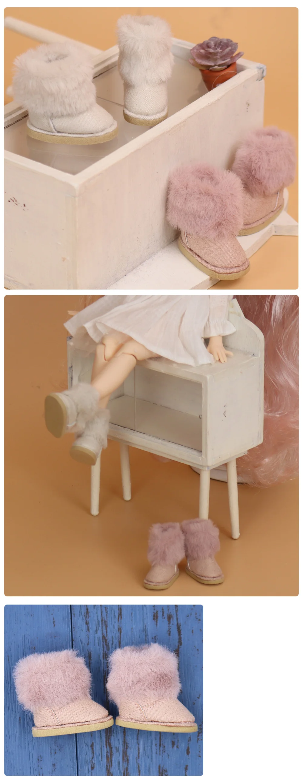 Neo Blythe Doll Fur Winter Shoes 1