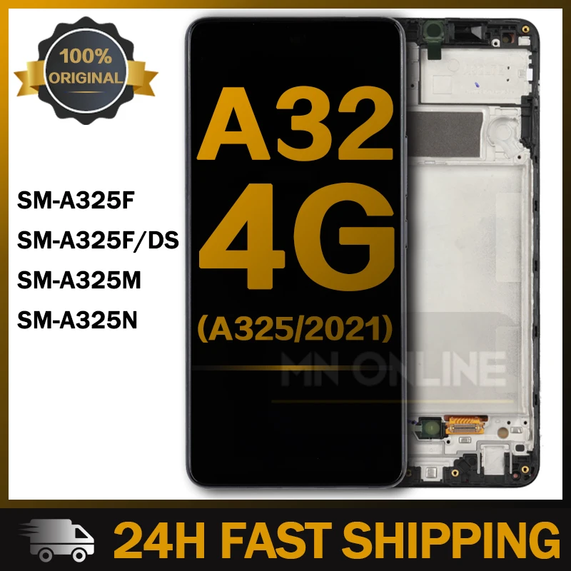 

6.4'' NEW Original AMOLED Display for Samsung Galaxy A32 4G A325 A325F SM-A325F LCD Touch Screen Digitizer Assembly Repair Parts