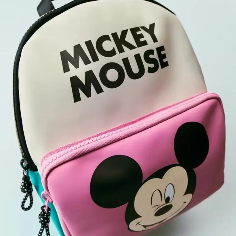 New Disney Stitch School Bag for Children Cartoon Minnie Mouse Mickey Backpack Fashion Waterproof Travel Backpack Kids Knapsack