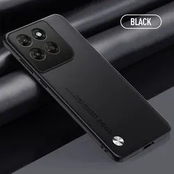 Matte Silicone Soft Protective Leather Phone Case - Motorola Moto G34 (Black)