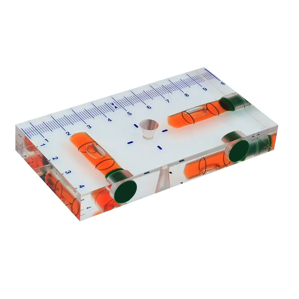 Mini Magnetic Spirit Level – Transparent, 2-Way Bubble, 95mm Length, With Ruler Marks