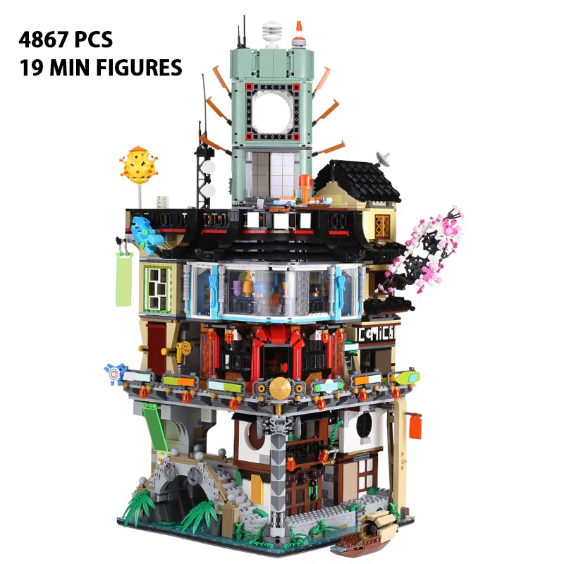 

4867 PCS NINJA City Building Blocks Bricks Educational Kids Christmas Birthday Toy Gifts Compatible 70620 06066