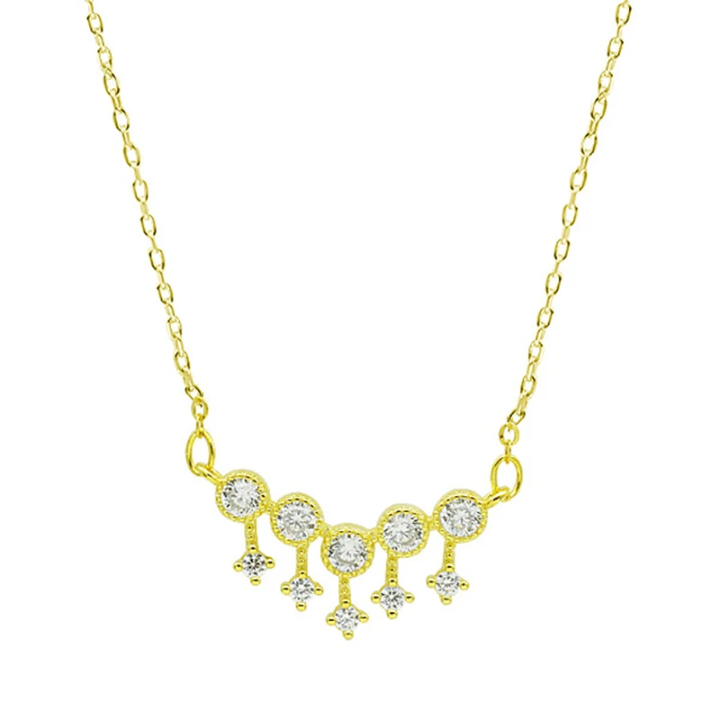 

New In Necklace Women Rhinestone Silver 925 Gold Plated Jewelry Fairy Y2K Fashion Korean Accessory Bridesmaid Gift Dropshipping