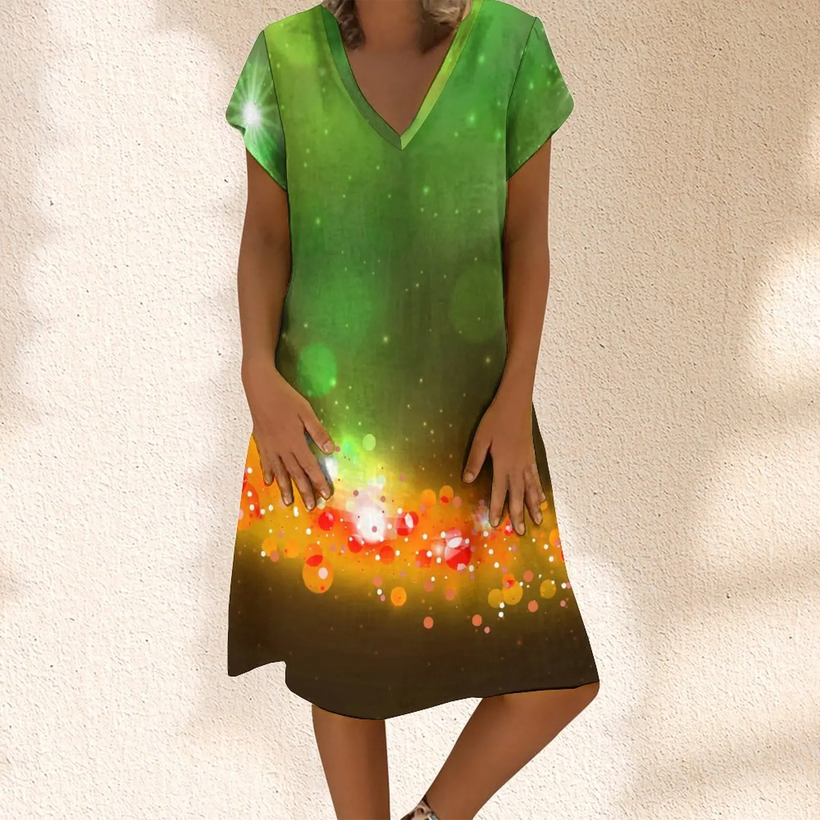 

Summer Women's Sexy Dress Boho Dresses For Women 2023 Stars Sequins Print Casual Women's Summer Dress