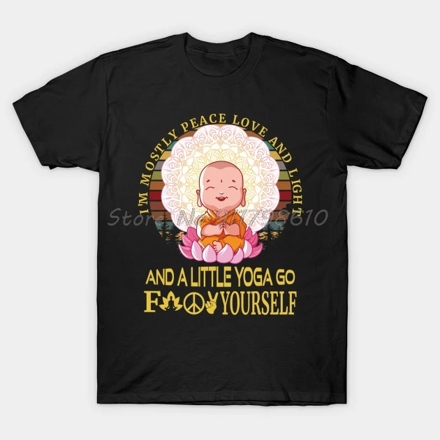 Erkek t-shirt Ben Çoğunlukla Barış Sevgi Ve Işık Ve Küçük Bir T Shirt Komik erkek Kadın Yoga T Shirt Tshirt Kadın T Shirt