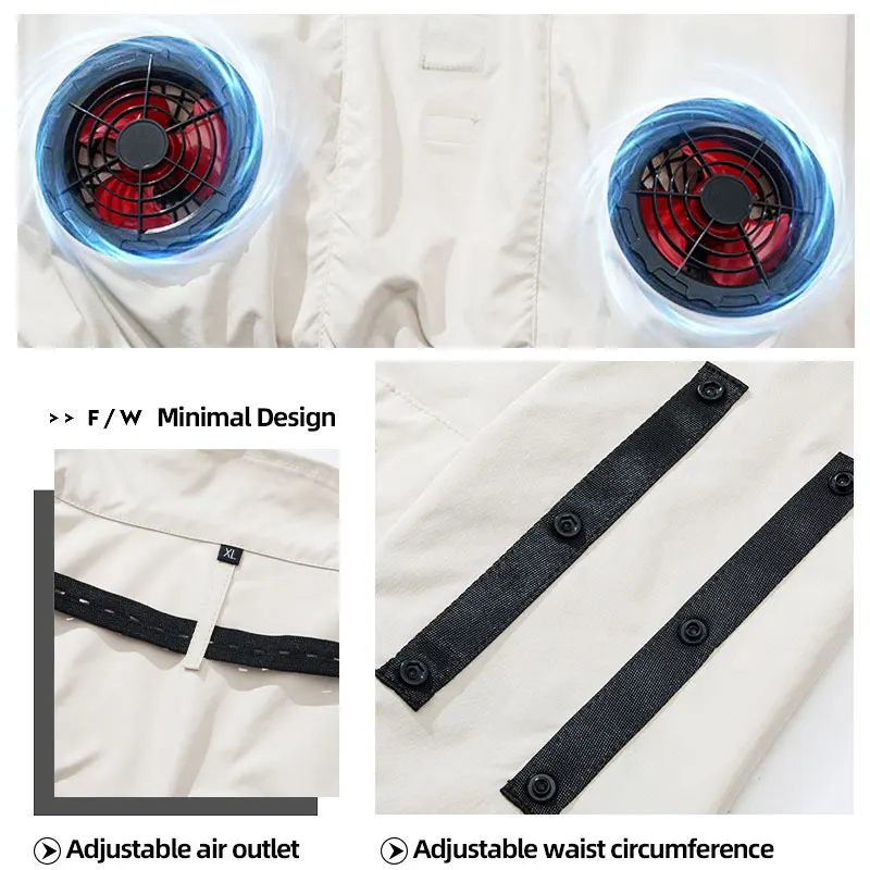 Hot Weather Worker Fan Clothes Men Air Conditioning Clothes Women Fan Jacket Body Cooling Clothes Fan Work Clothes Cooling Vest 5