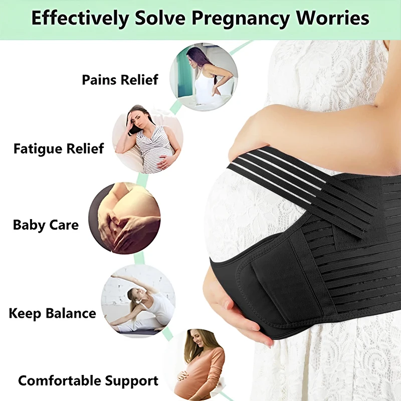 Adjustable Maternity Belly Band, Pregnancy Support Belt, Breathable Belly Support Brace Lightweight Abdominal Binder