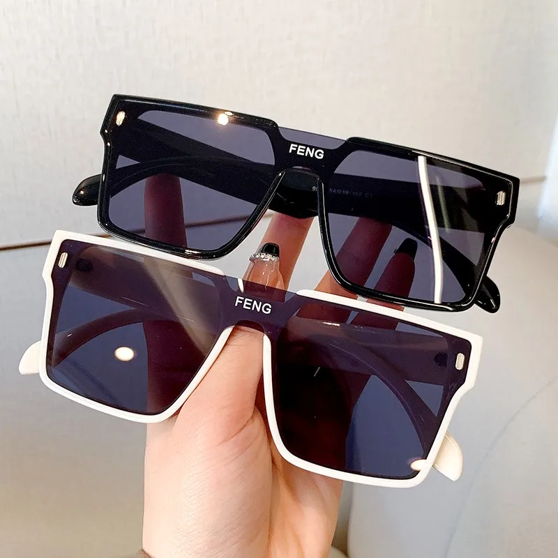 

Oversized Sunglasses Square Women Sun Glasses Female Eyewear Eyeglasses One Piece Frame UV400 Shade Fashion Men Driving Glasses