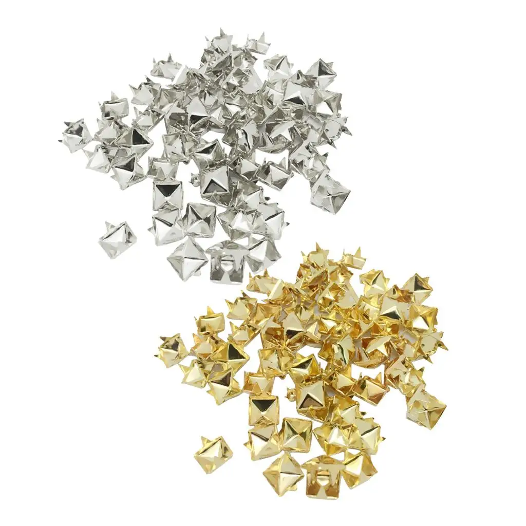 100 Pezzi 7Mm Oro Piramide Rivetti Rivetti Macchie Punte Indumento Da Cucito