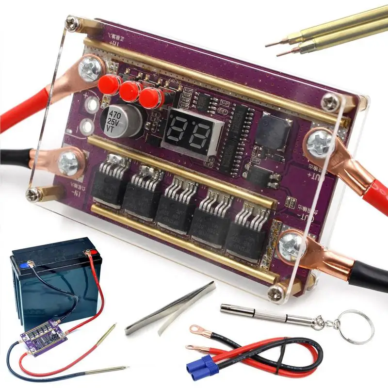 

Battery Spot Welding Kit Portable DIY Spot Welder Machine Kit Mini Size Lithium Battery Spot Welding Machine For Capacitor Spot
