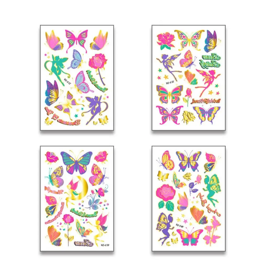 

Красочные тату-наклейки на руку, креативные водонепроницаемые Временные татуировки, Новые Блестящие Татуировки-бабочки, наклейки для детей