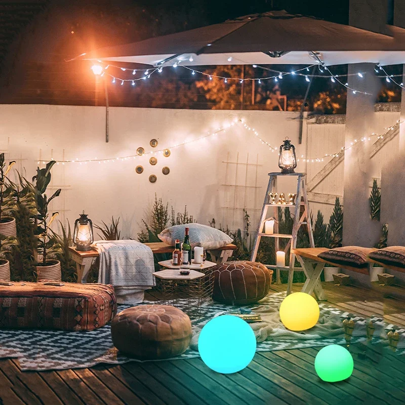 Garden Light Outdoor LED Garden Ball Lights Remote Control Floor Street Lawn Lamp Swimming Pool Wedding Party Holiday Home Decoration Lamp