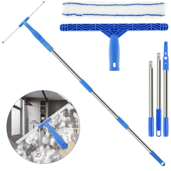 Window Cleaning Kit Telescopic Long Handle Wiper Microfiber Scrubber Home for Shower Glass Mirror Door Car Cleaning Accessories 1