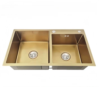 อ่างล้างหน้าทํามือสแตนเลสสีทอง, อ่างล้างจานเดี่ยวขนาดใหญ่นาโน, อ่างล้างผักหนา, อ่างล้างจานเคาน์เตอร์ 1