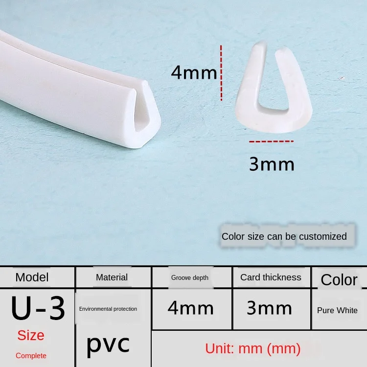 U Edge Banding Veneer - Soft PVC Edgeband in Assorted Colors and Sizes