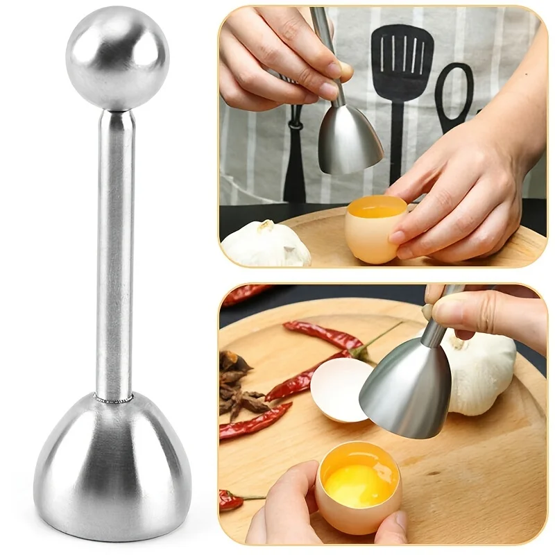 Stainless Steel Boiled Egg Topper Shell Top Kitchen Tool Cutter Knocker Opener Egg Accessories Scissors Kitchen Gadget Stain egg shell opener egg opener