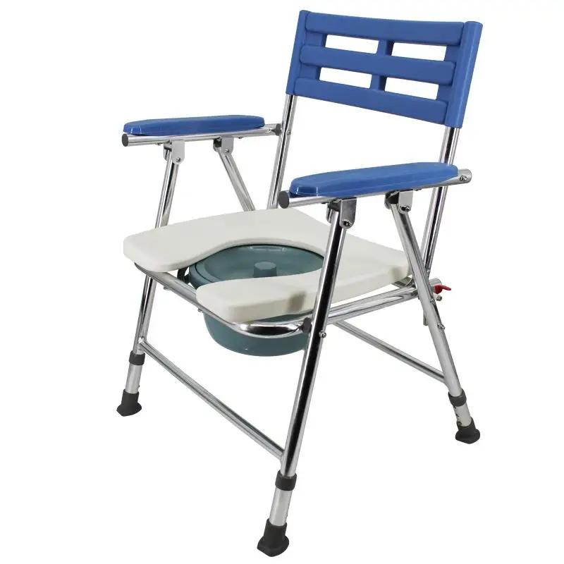 Aluminium Alloy Old Man Toilet Chair Reinforced Non Slip Foldable