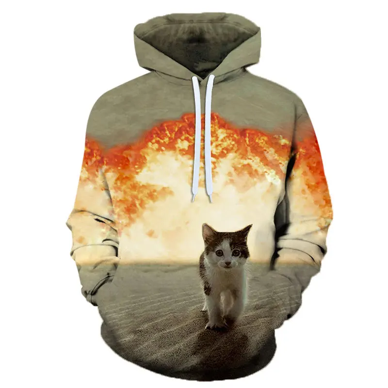 thumbnail image 1 of Nueva sudadera con capucha para hombre, estampado 3D de gato mascota, jersey gráfico, nueva sudadera para pareja, moda informal, sudaderas de calle de talla grande para mujer, 1 of 5