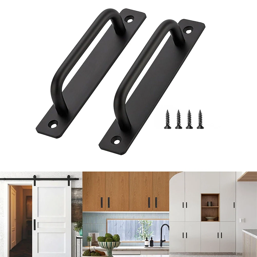 2Pcs Door Pull Handles Aluminium Alloy Balcony Window Sliding Door Handles Black Gate Shed Furniture Pulls Hardware door handles