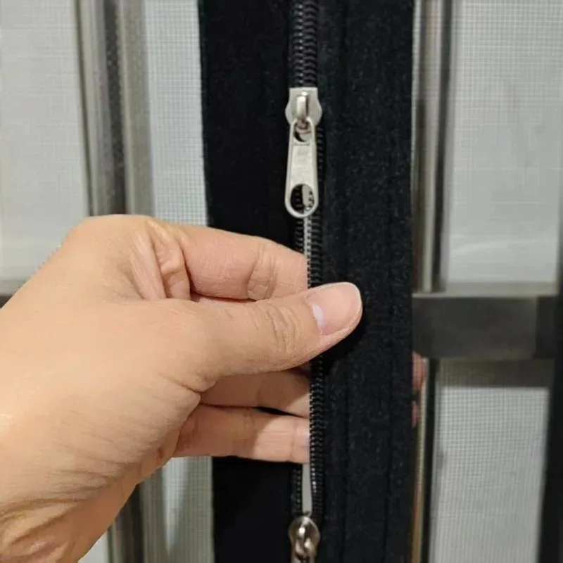 설치가 간편하고, 분해가 간편하며, 날아다니는 곤충으로부터 보호하는 나노섬유 메쉬, 검정색 지퍼 DIY 홈 윈도우 스크린