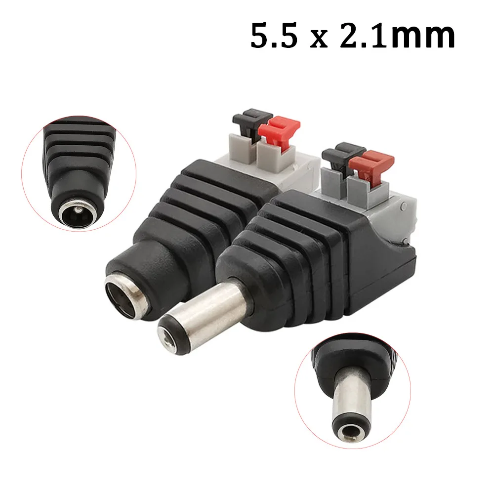 5 Stück Gleichstrom-Stecker, 12V, 12V, Steckdose, 2,1mm x 5,5mm, für  CCTV-Kameras 5050 3528, einfarbig, LED-Strp - AliExpress