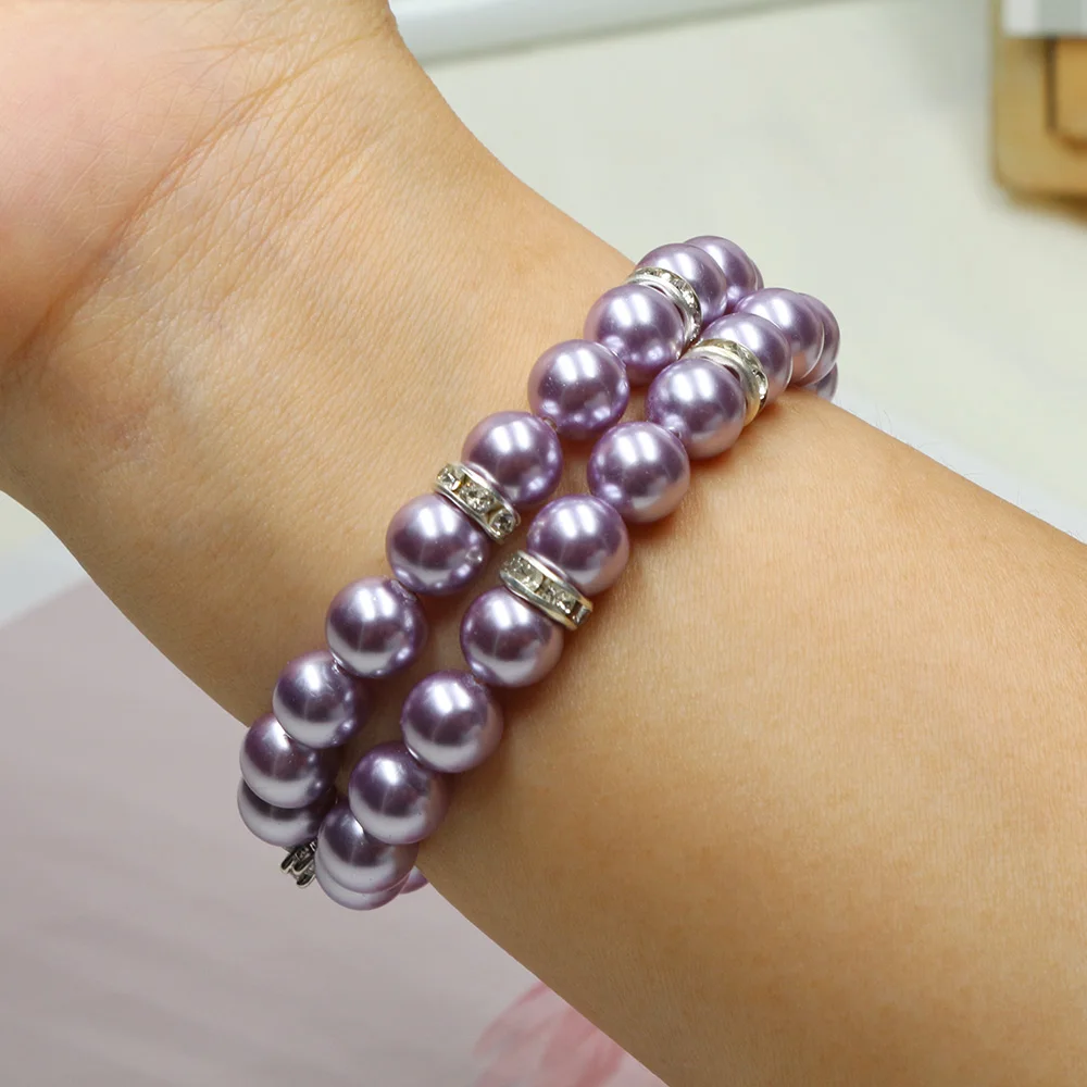 Colorful Pearl Versa4 Watch Bracelet for Fitbit Versa 3/ Sense 2 Band Jewelry Replacement Elastic DIY Strap for Fitbit Versa 4