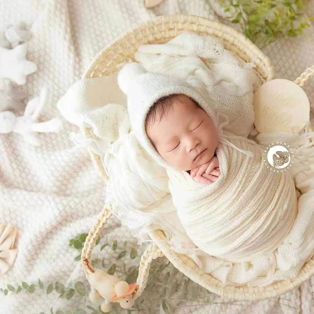 Knitted Baby Blanket with Tassels Newborn Photography Props Knit Throw Fringe Soft Blanket for Baby Accessories Newborn Backdrop 6
