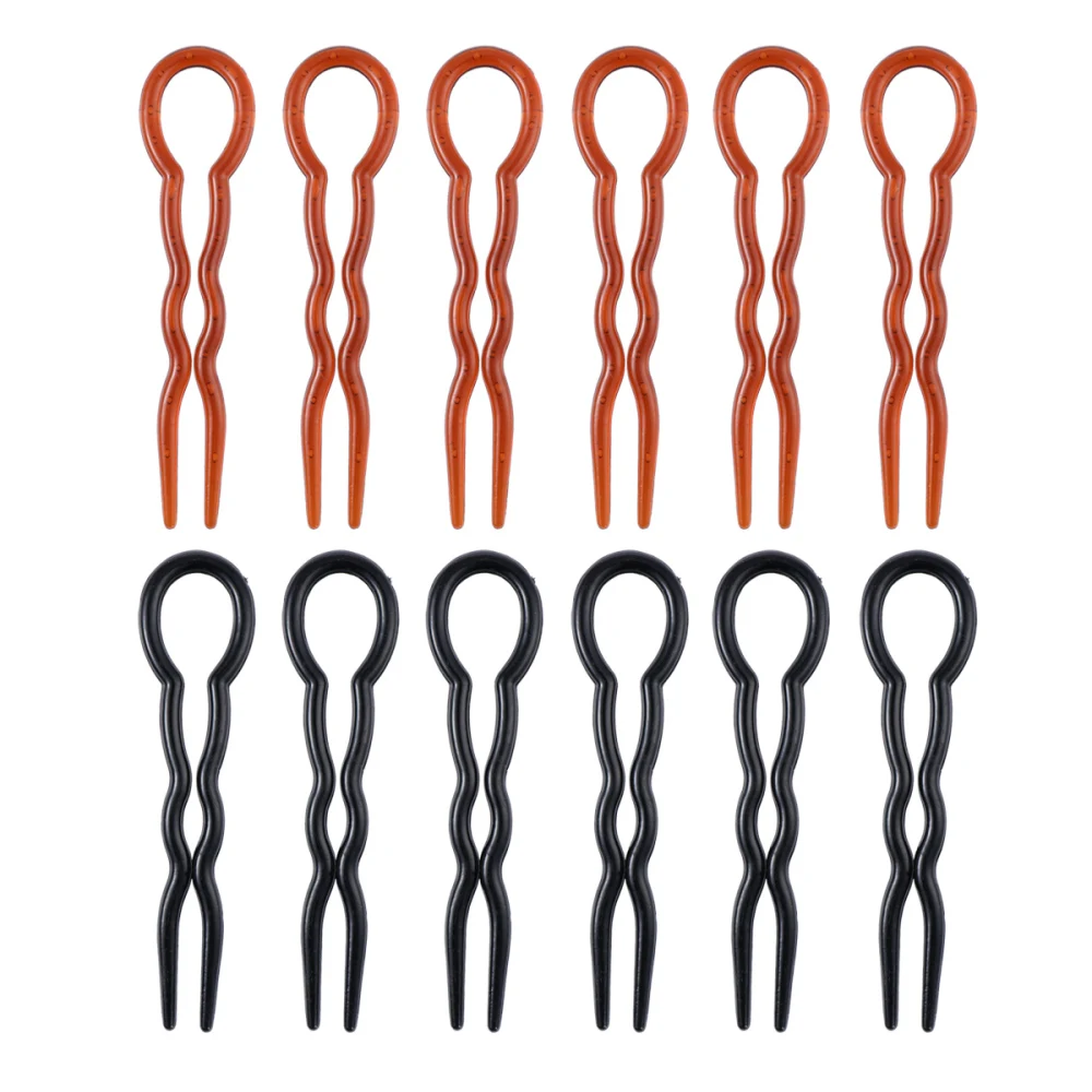 Description Picture 5 of item12pcs Office Lady Style Simple Fast Spiral Hairpin U Shaped Hair Braid Styling Tool Women Lady Girls Hair Styling Pins Tool