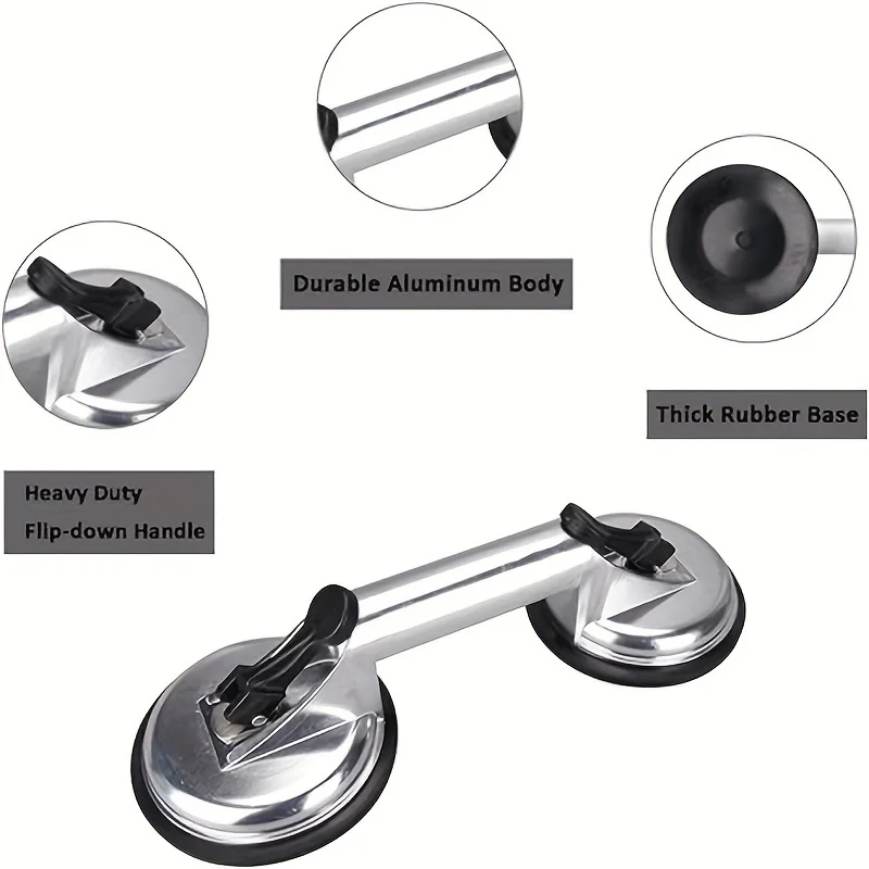 High Suction Power Aluminum Alloy Suction Cup Double Claws Vacuum Lifter Car Repair Tools Glass Tile Sucker Hand Tools
